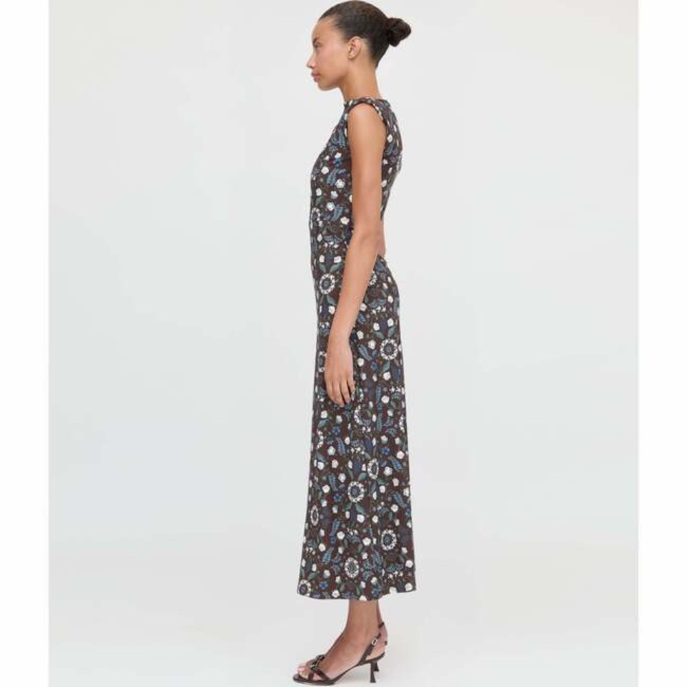 Hill House The Sloane Dress in Chocolate Swedish Floral, Size Small - Picture 3 of 12
